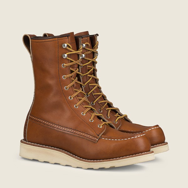 Red Wing Womens Heritage Boots - 8-inch Moc - Tall Legacy Athletics - Brown - EHW784210